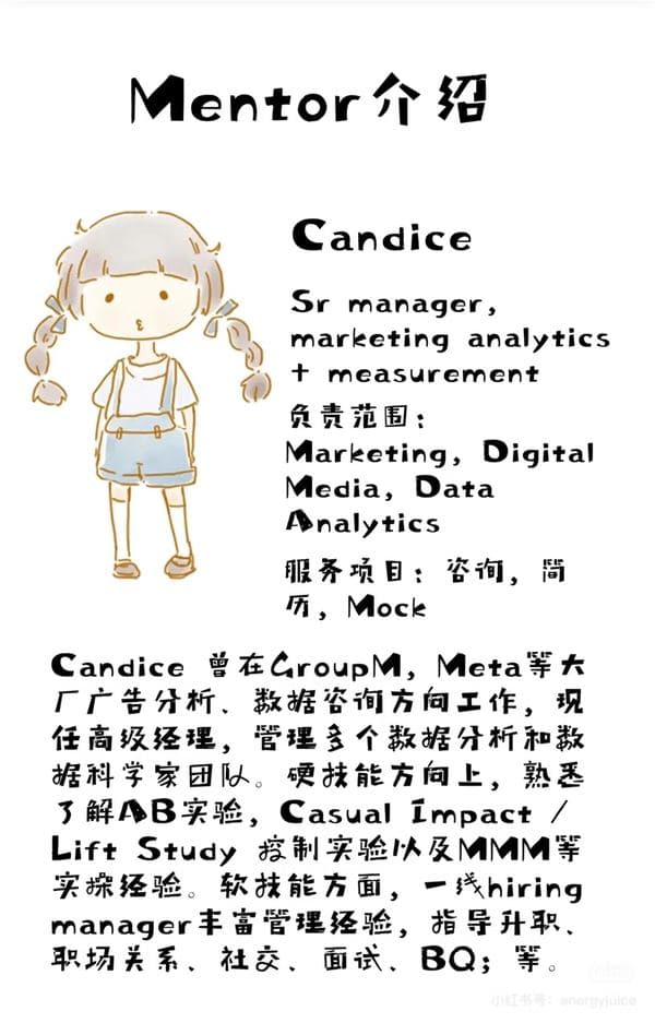 Candice —— Marketing Media 方向导师介绍卡