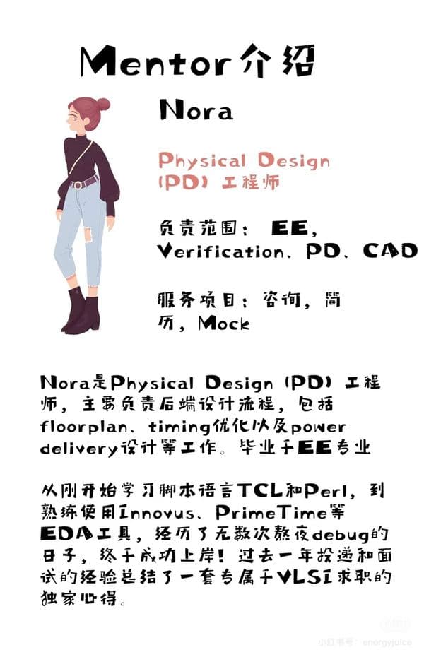 Nora —— Physical Design 方向导师介绍卡